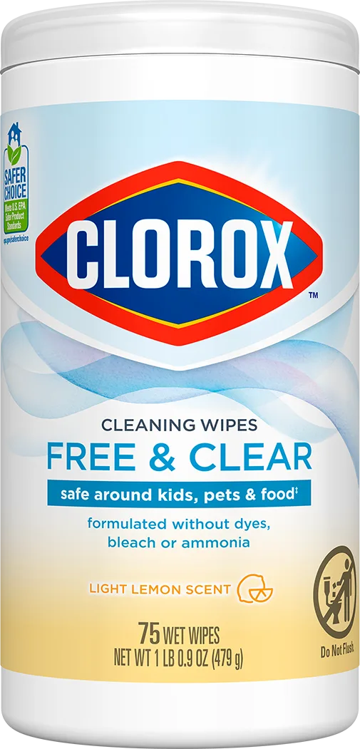 Clorox™ Clean Free & Clear Cleaning Wipes | Light Lemon